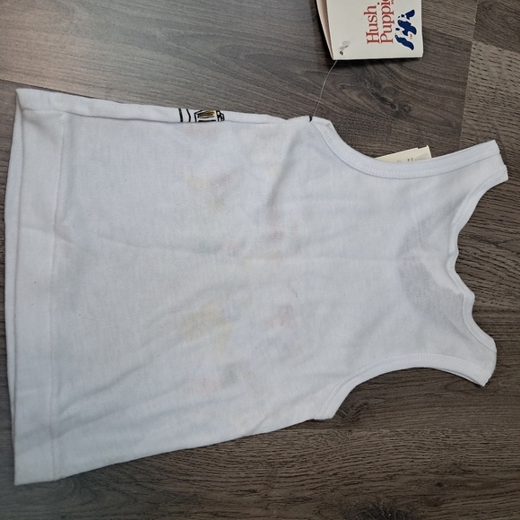 Vintage Hush Puppies Toddler White Tank Top Size 3T NWT Original Store Tag - Picture 2 of 7